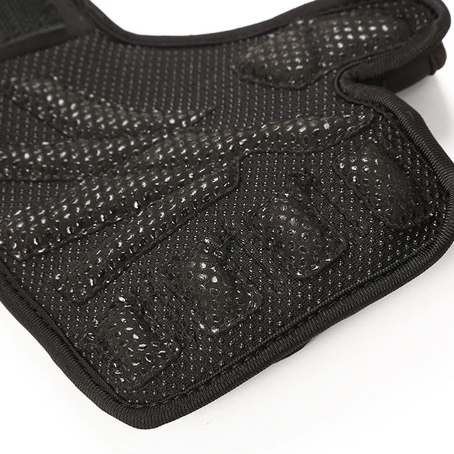 Fingerless Workout Gloves Weight Lifting Hand Grips Black Handles Sports 10