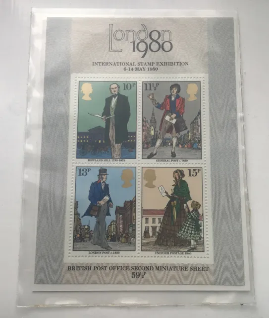 1980 GB MS1099 London Stamp Exhibition, Rowland Hill, Mint, MNH, Free Postage