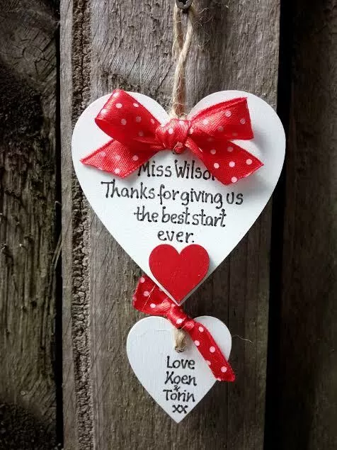 Thank you teacher gift - Nursery - Personalised Handmade Wooden Heart