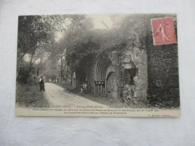 Cpa Green Back Ornament 61 Surroundings Of Flers Cerisy Beautiful Star Ruins