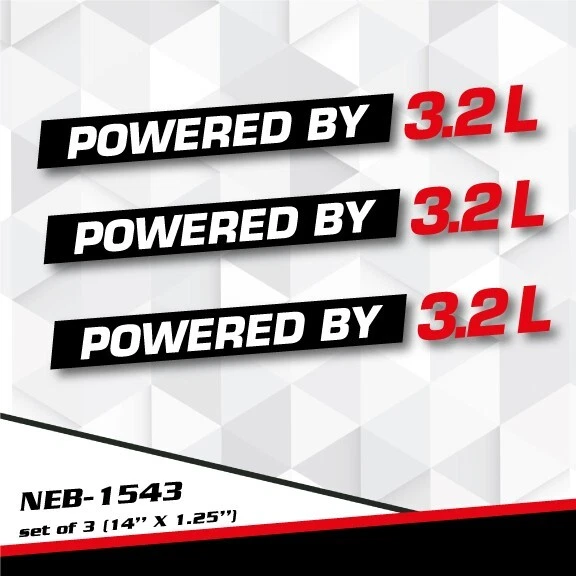 POWERED BY 3.2L Decal Sticker for BOXTER GOLF R32 M3 Z4 CROSSFIRE CLK NEB-1543