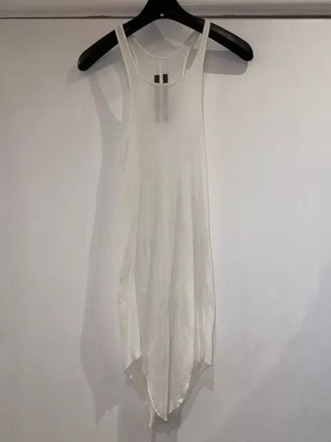 Rick Owens White Ribbed Vest Top Tank Top Small