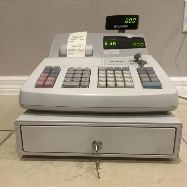Sharp XE-A202 Electronic Cash Register *POWER TESTED And keys