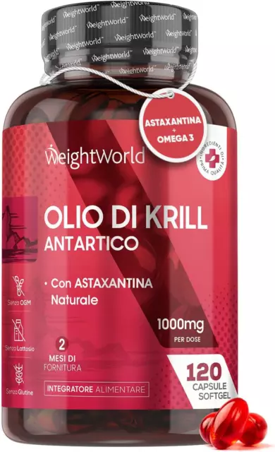 Olio Di Krill in 120 Capsule Softgel per 2 Mesi, Olio Di Krill Puro Antartico 10