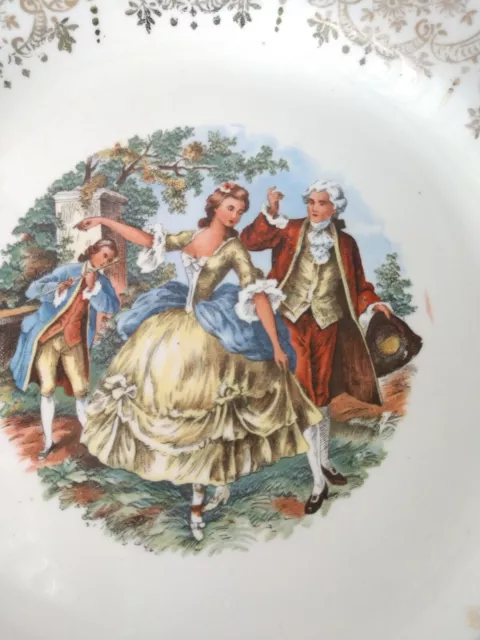 Sebring Pottery Plate George Martha Washington Dancing Set of 2 Chantilly 3