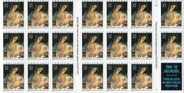 Scott #3112a MADONNA & CHILD (Matteis) Booklet of 20 Stamps - MNH