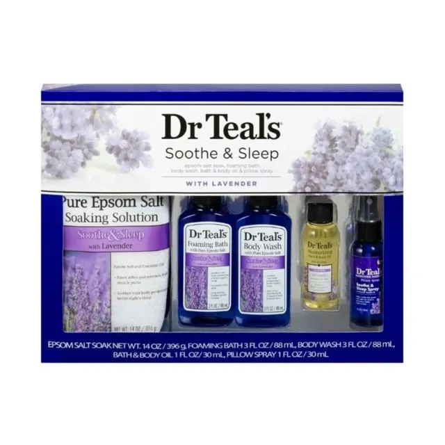 Dr Teal's Lavender Soothe & Sleep Full Regimen 5-Piece Bath & Body Gift Set -