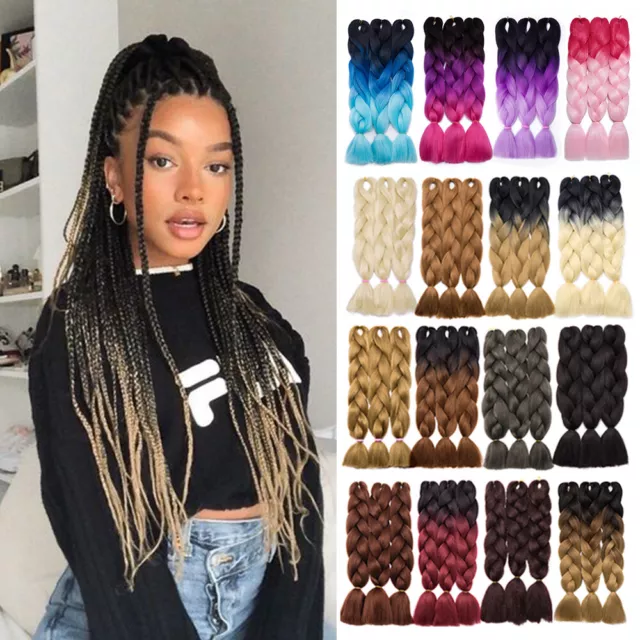 100g Ombre Kanekalon Jumbo Braiding Box Braids Synthetic Hair Extensions Unisex