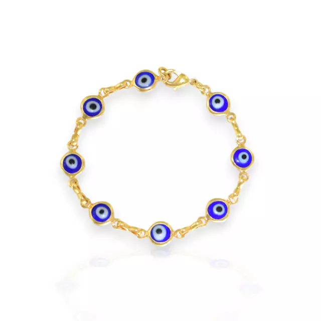 Blue Baby Evil Eye Bracelet Ojo Pulsera Protection Bracelet - 5.5" by BrazilAJ