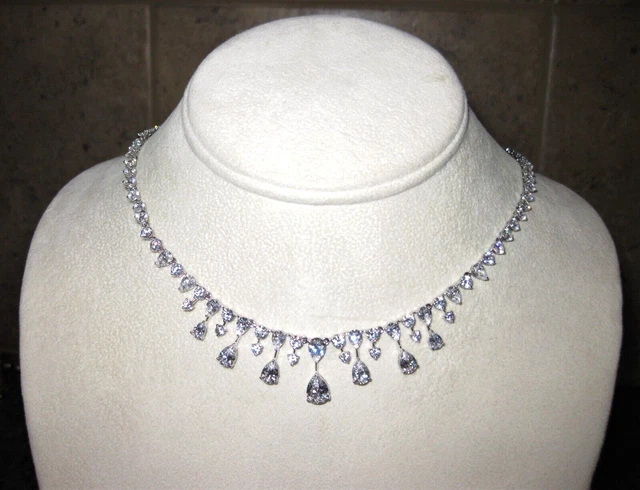 NWT Silver Tone NADRI Clear Crystal 16” Choker Necklace