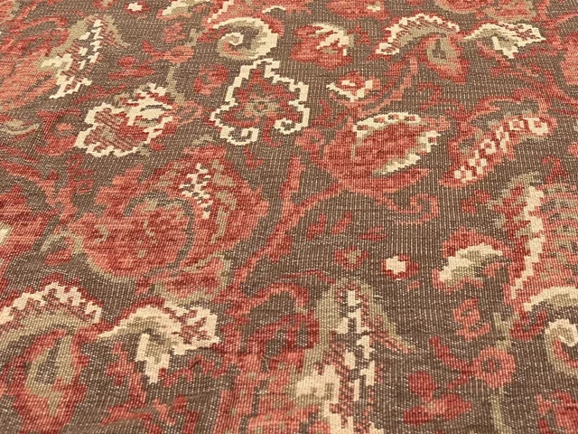 Mulberry Lee Jofa Jacobean Kilim Weave Fabric- Carpet Bag Copper Bronze 0.60 yds