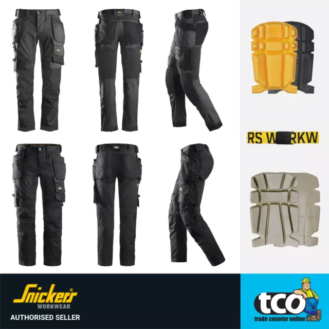 Snickers Stretch Trousers Holster Pocket | 6241 Cargo Work Trousers | Grey Black