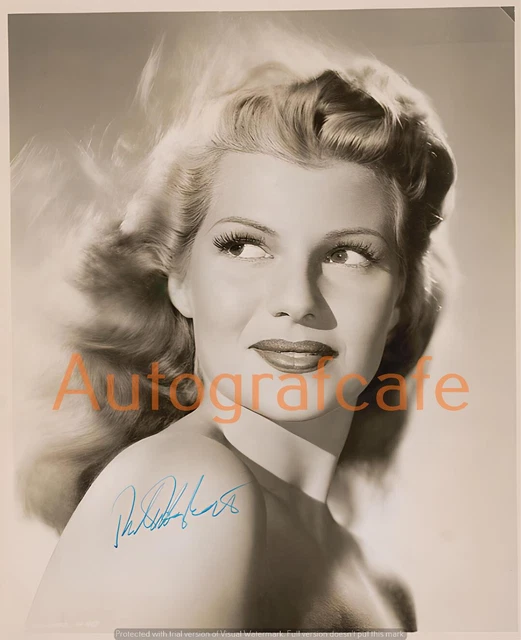 RITA HAYWORTH 10 x 8 Inch Autographed Photo - High Quality Copy Of Original (c)