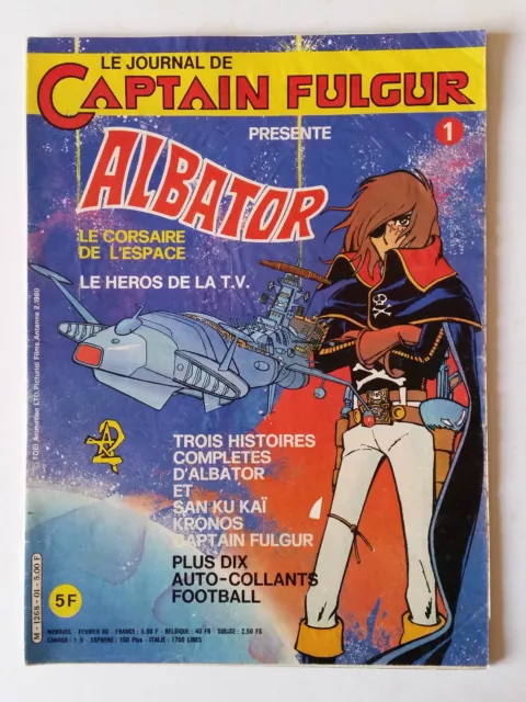 Captain Fulgur Albator N 1 et 6 avec Poster géant Récré A2 Télé Guide San Ku Kai