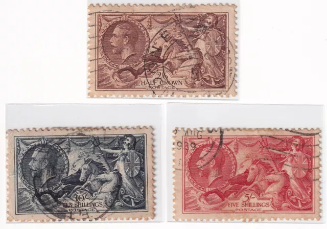 GB Stamps - 1930's_ George V/Seahorse_ sg 451, 452 and + _ Nice cancels