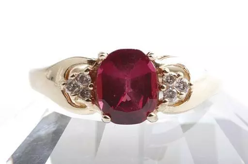 Amethyst Ring Brillanten Diamant 375 9K Gelb Gold Gr. 62 #