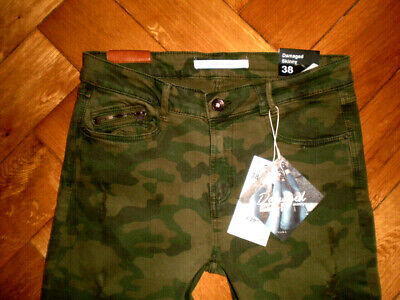 ♥ Zara Jeans Skinny Jeans a Sigaretta Tubo MIMETICO ARMY Tg. 38 NUOVO CON ETICHETTA!!!
