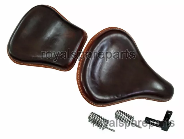 Fit Für Royal Enfield Klassisch 350 500 Leder Vorne & Hinter Sitz Antik Brown