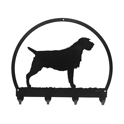 SWEN Products WIREHAIRED POINTING GRIFFON Black Metal Key Chain Holder Hanger