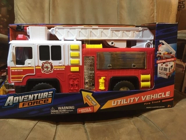 ADVENTURE FORCE~UTILITY VEHICLE~FIRE TRUCK~NEW~Lights & Sounds~MOVING ...