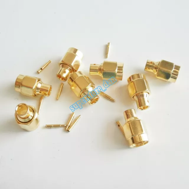 10Pcs SMA Male Plug Solder For RG402 Semi-Rigid 0.141" Cable RF Connector