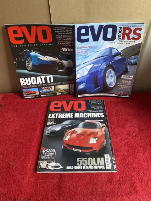 Evo Magazine Bundle Job Lot - Exige , Rs200,Focus Rs , Golf R32, Porsche Gt2