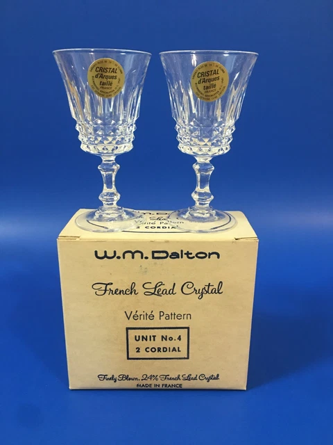 Vintage W.M. Dalton French Lead Crystal Unit No.4- 2 Cordial- New in Box
