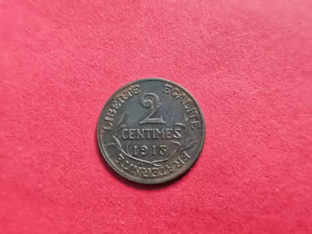 Frankreich    Dritte Republik       2  Centimes  1913        siehe Bilder!