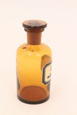 Apotheker Flasche Medizin Glas braun Gutt. odontalgic. antik Deckelflasche 2