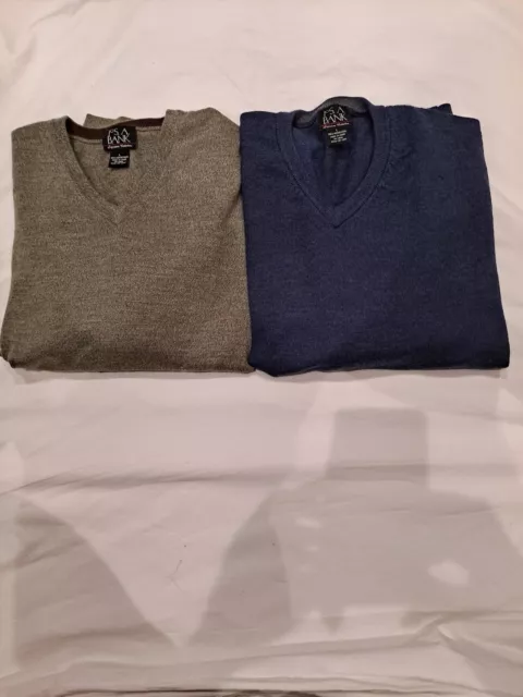 Jos A Bank Signature Collection Mens Merino Wool Sweaters(2) LG  See/Read Flaws 2