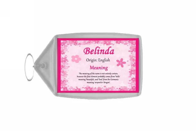 Belinda Personalised Name Meaning Keyring