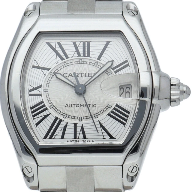 CARTIER Roadster LM Automatic  W62025V3 box warranty band Stainless Steel me...