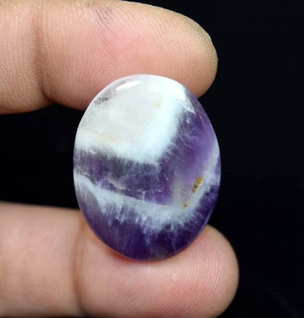 Cabochon ovale en dentelle d'améthyste naturelle Pierre précieuse en vrac...