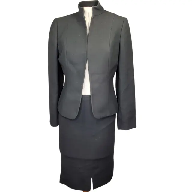 Tahari Petite Black Blazer Skirt Set Size 4