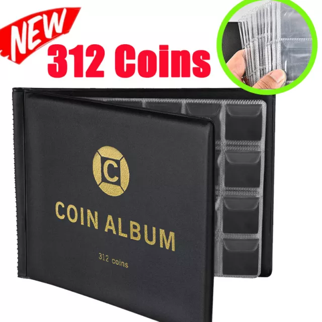 COIN COLLECTION HOLDER Album for Collectors 312 Pockets Coins Collecting  Book $18.80 - PicClick AU