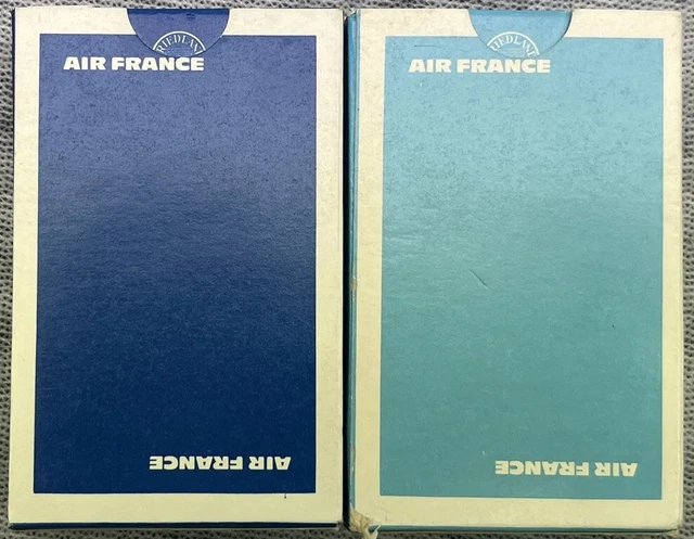Lot 2 Vintage Blue Decks Air France Playing Cards 1 Sealed Poker Bridge