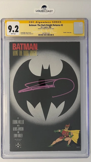Batman: The Dark Knight Returns #3 SS CGC 9.2 signed by Frank Miller