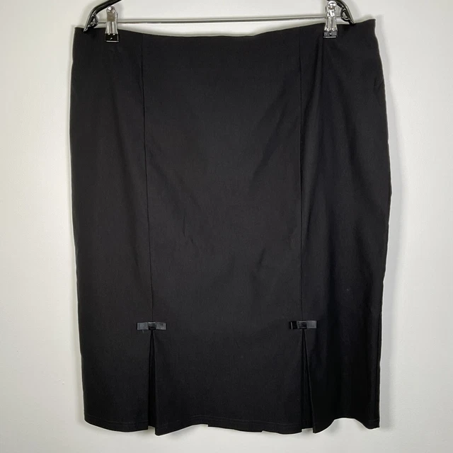 Belle Poque Women’s Black Gothic Bow Detail Pencil Skirt Plus Size 3XL XXXL