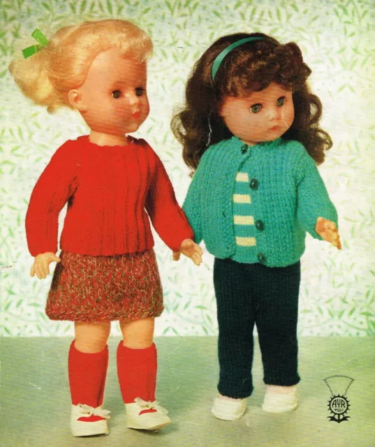 Dolls Clothes knitting pattern for 16 inch doll. (V Doll 179)