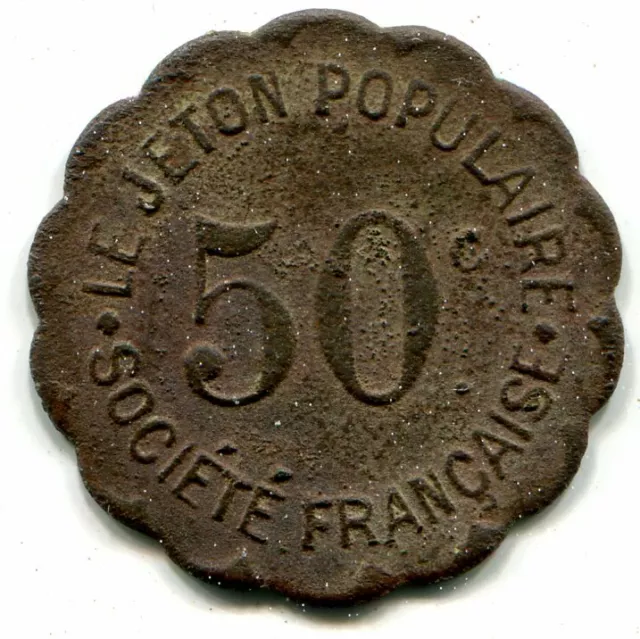 monnaie de nécessité - Lyon - Le jeton populaire société française - 2c 1/2