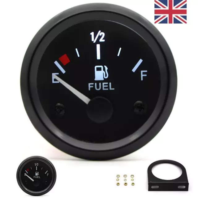 2" 52mm Universal Car Fuel Level Gauge Meter With Fuel Sensor E-1/2-F Pointer UK