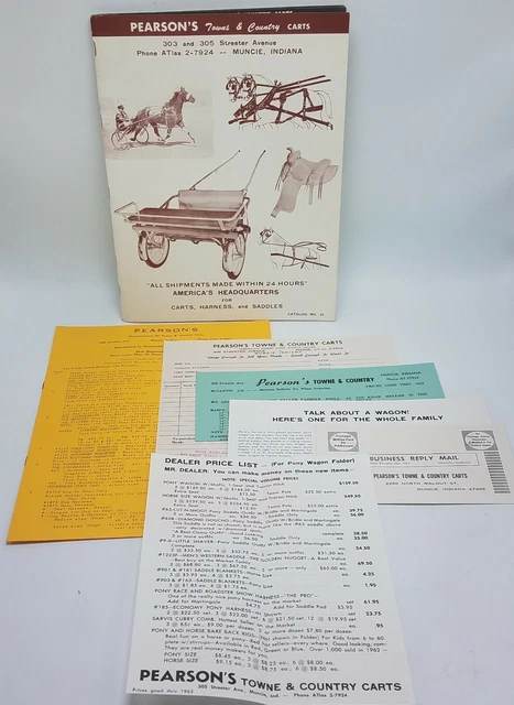 Vtg 1960s Pearson's Towne & Country Carts Catalog #63 w Price Lists & Bonuses