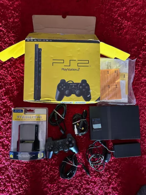 Sony PlayStation 2 Console sottile PS2 PAL CIB IN SCATOLA SCPH-77004...