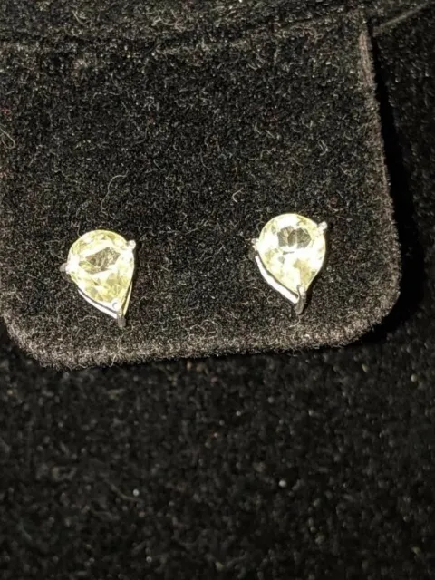 Sterling Silver Post Earrings with Soft Lemon Yellow Amethyst gemstone   3