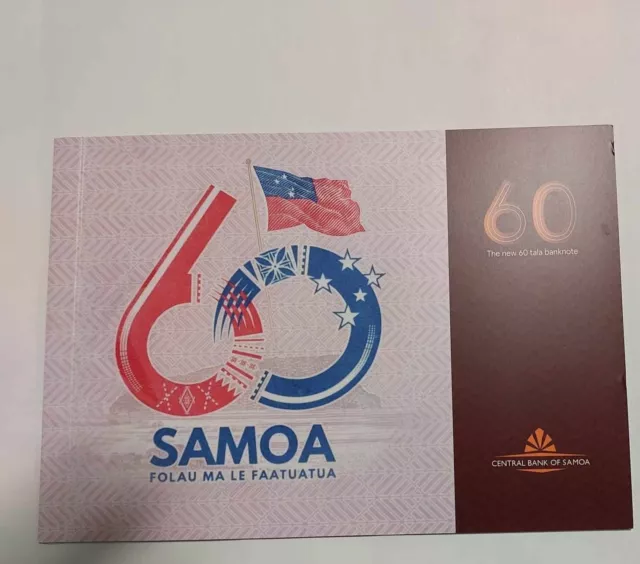 Samoa commemorative notes in folder - 60th independence aniversary