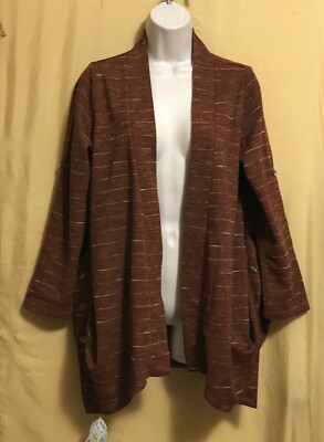 Patrizia Luca Milano ladies rust open front adjustable ls S stretch $120