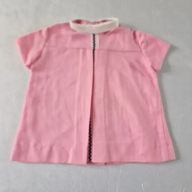 Vintage 60s/70s Tunic Top | 3-6 months | Pink Polywool Deadstock Baby KA97