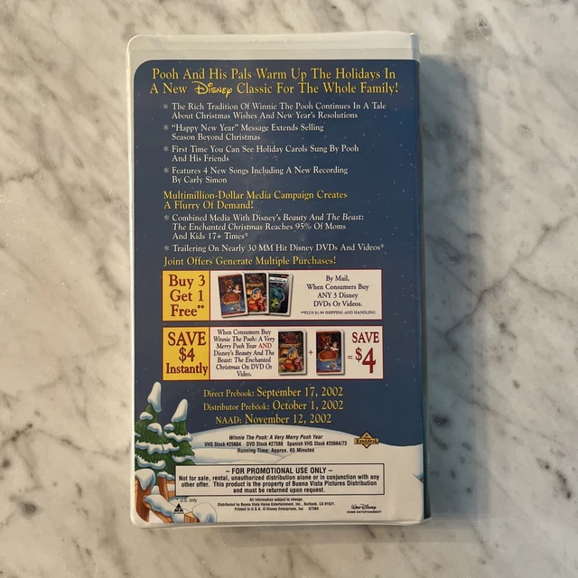 WINNIE THE POOH: A Very Merry Pooh Year (VHS, 2002) RARE Demo Tape ...