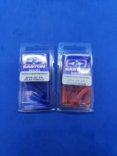 Easton 021 Arrow Plastic Nocks 5/16"  Dozen Orange & Dozen Blue Packs- NEW