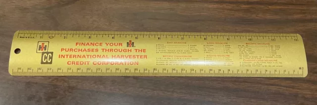 Vintage Metal Ruler Advertising IH International Harvester Credit Corp USA made